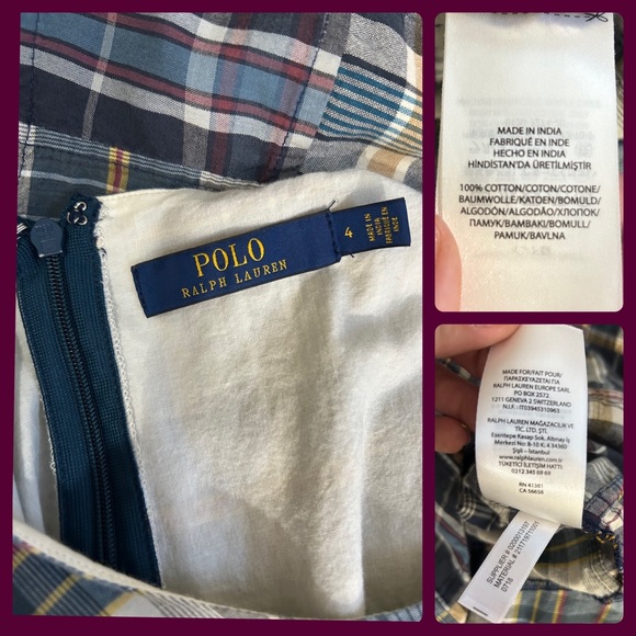 Polo Ralph Lauren mixed plaid print dress. Size 4 - Picture 8 of 8